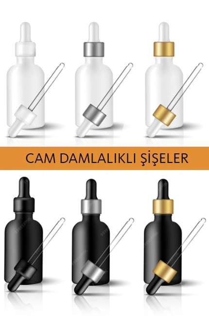 damlalikli cam serum yag sisesi